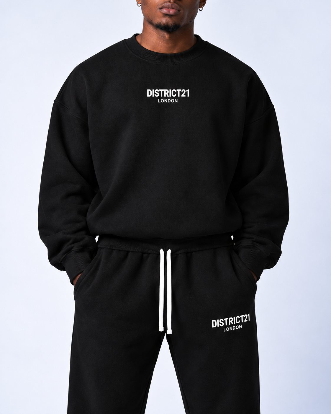 DISTRICT21 Sweatshirt & Jogger Set – Black