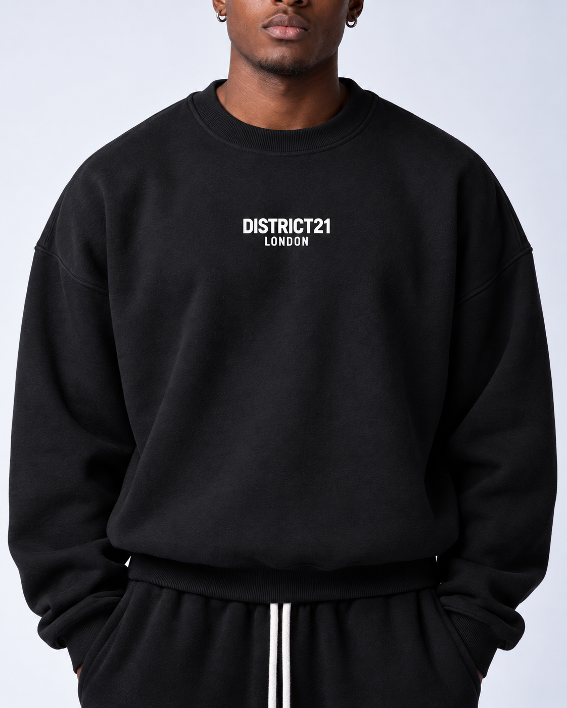 DISTRICT21 Sweatshirt & Jogger Set – Black