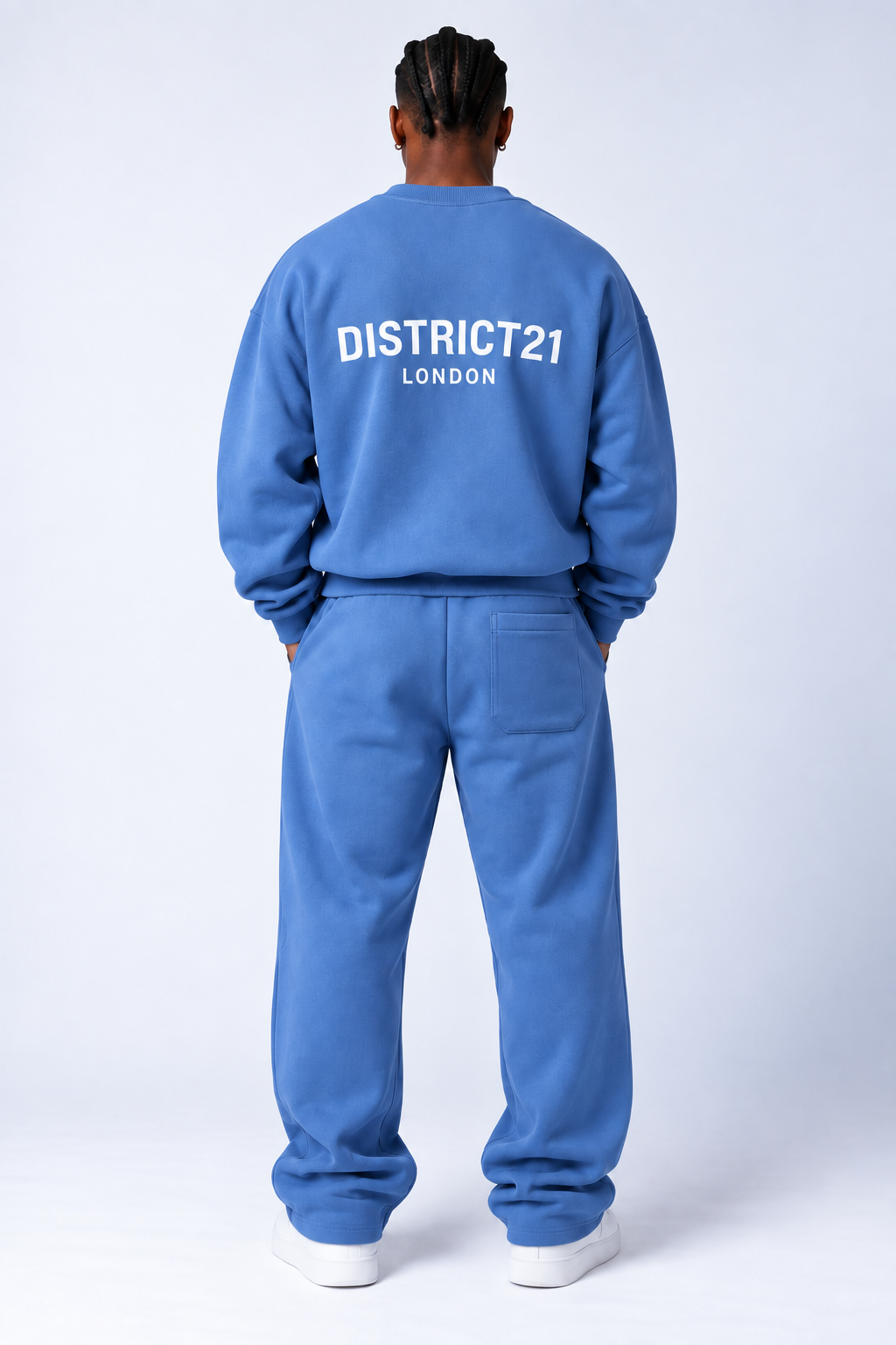 DISTRICT21 Sweatshirt & Jogger Set – Blue