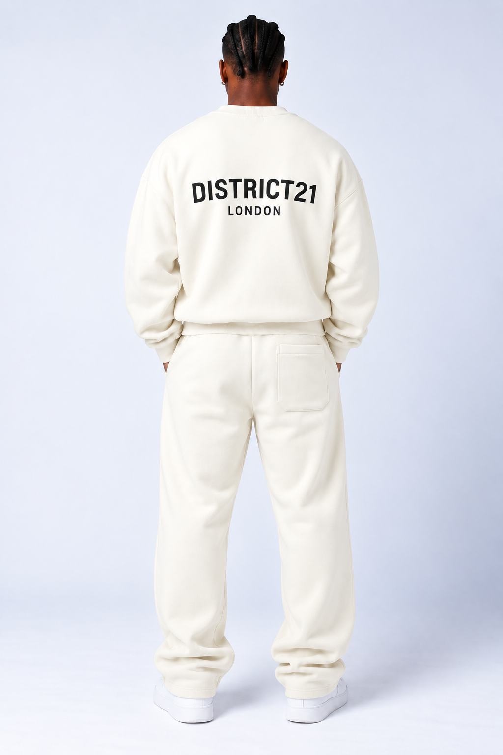 DISTRICT21 Sweatshirt & Jogger Set – Cream