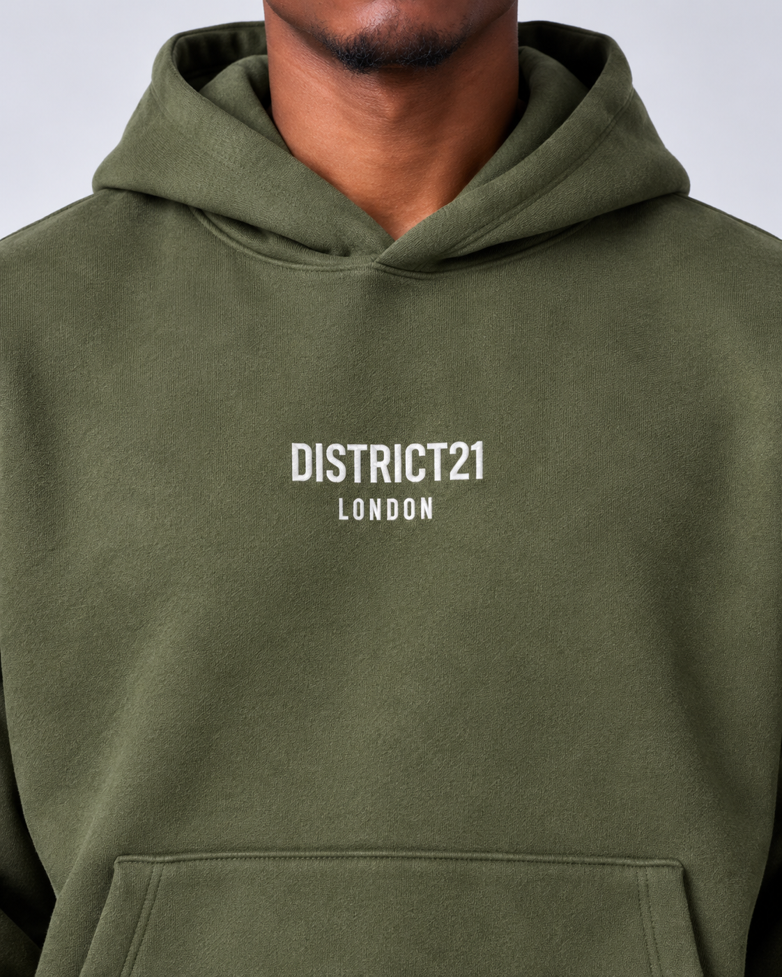 DISTRICT21 Logo Hoodie – Faded Olive