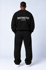 DISTRICT21 Logo Joggers – Black