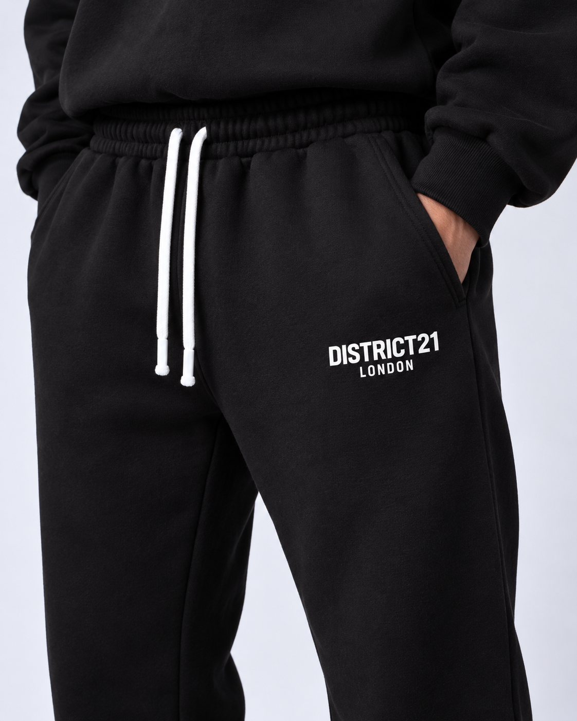 DISTRICT21 Sweatshirt & Jogger Set – Black