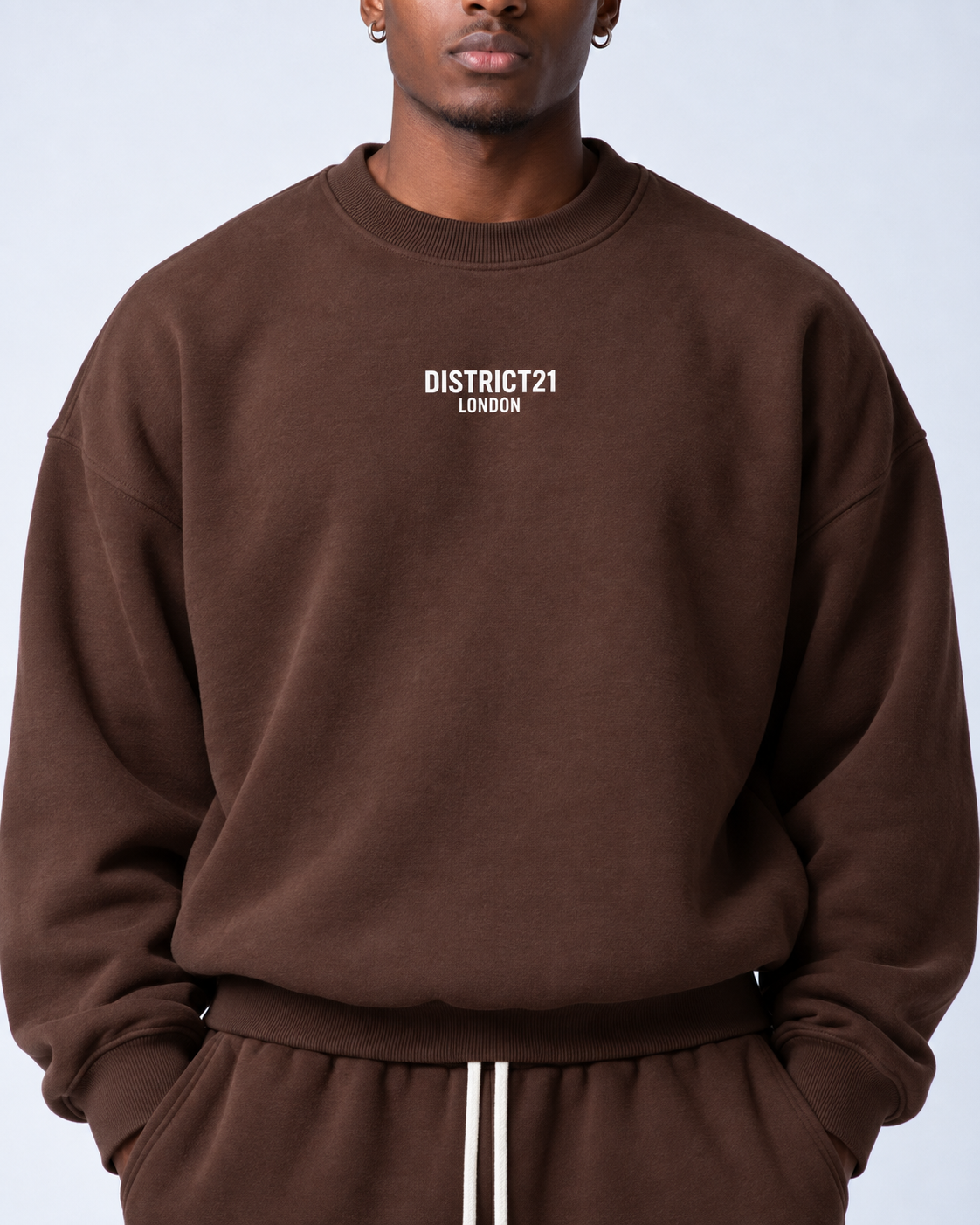 DISTRICT21 Sweatshirt & Jogger Set – Coffee Brown