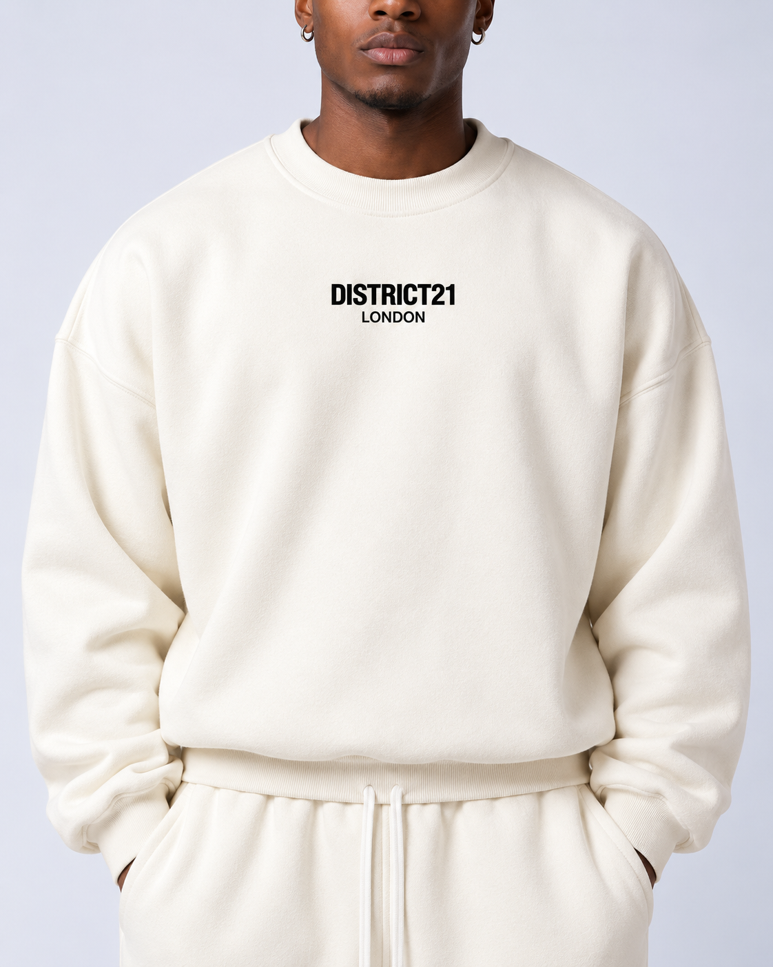 DISTRICT21 Sweatshirt & Jogger Set – Cream