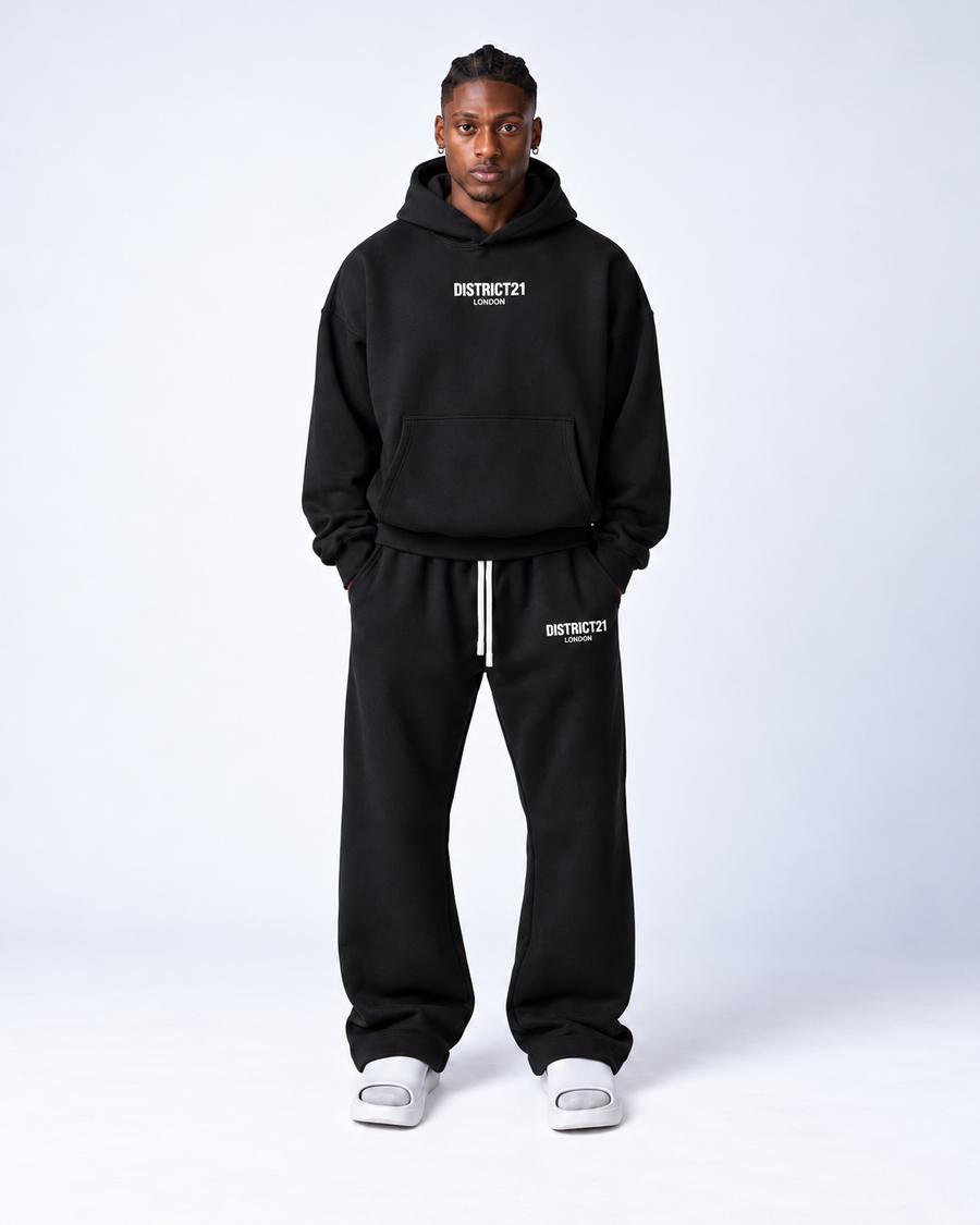 DISTRICT21 Logo Hoodie – Black
