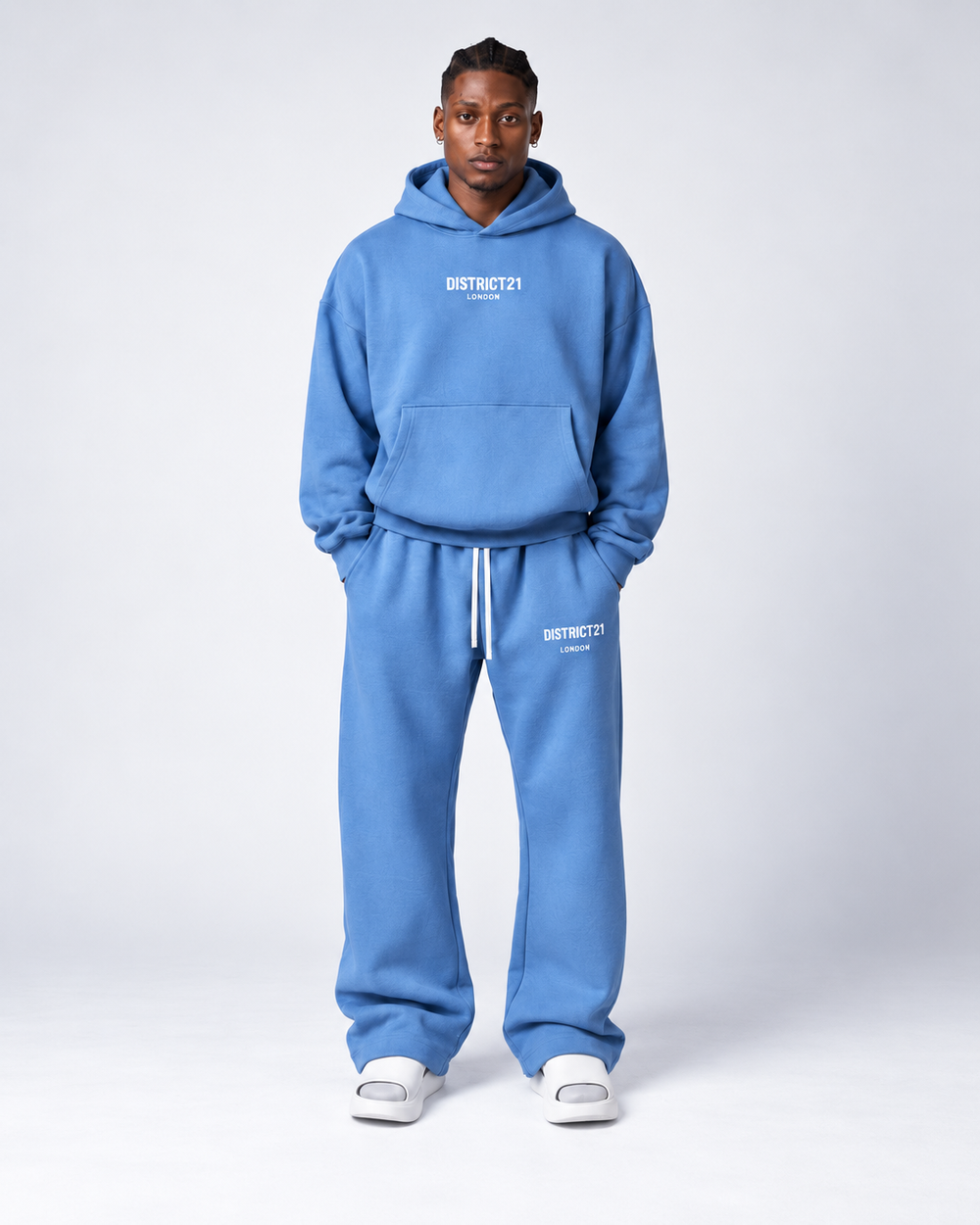 DISTRICT21 Logo Hoodie – Blue