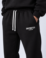 DISTRICT21 Logo Joggers – Black