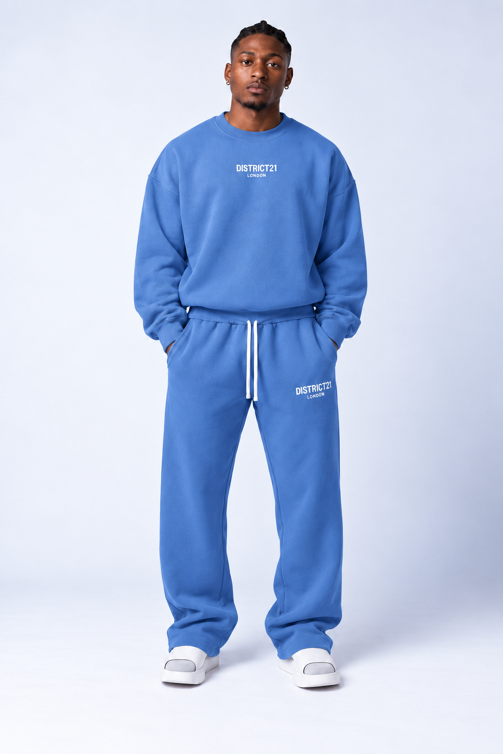 DISTRICT21 Logo Joggers – Blue